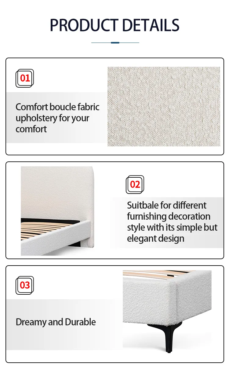 Reliable Fluffy Upholstered Bed Maintains Its Shape and Comfort Over Years of Use