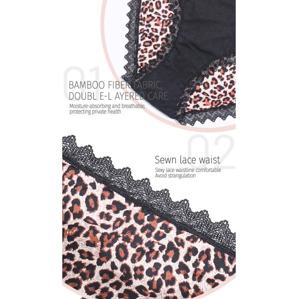 Leopard Washable Leak Proof Underwear Knitted High Absorbency Period Pants