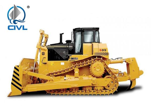 SD08 Shantui Hydraulic Bulldozer Sd08 Mini Bulldozer Cummins Engine, ROPS Cabin Front Blade, Rear Ripper Yellow Color