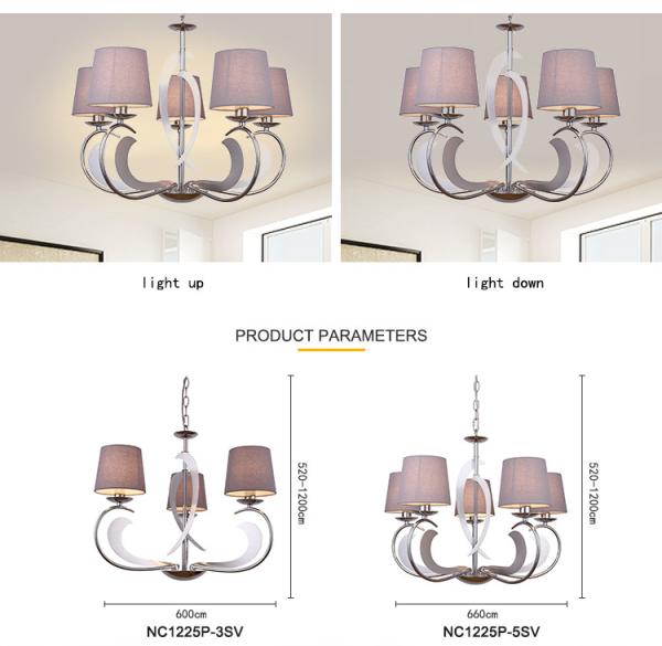 Funcky art deco chandelier with lampshade for living room Bedroom Kitchen Lights Fixtures (WH-MI-10)