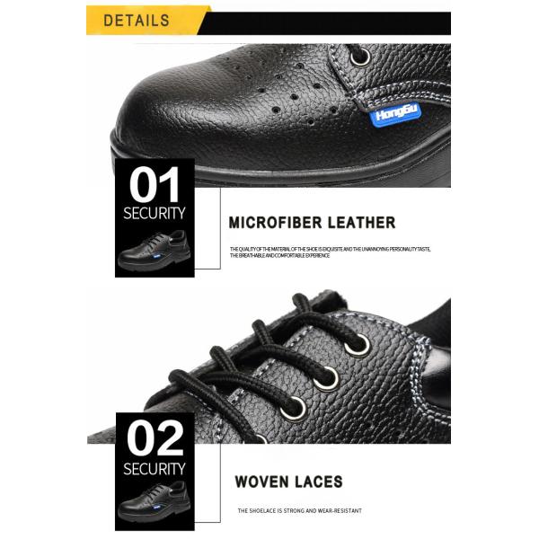 European Standard Genuine Leather Waterproof Men Industrial Steel Toe Work Safety Shoes