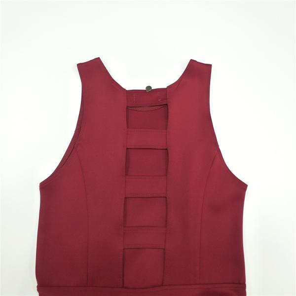 Girls Party Wear Dresses Red Sleeveless Summer Dresses with Back Hollowed-Out Design