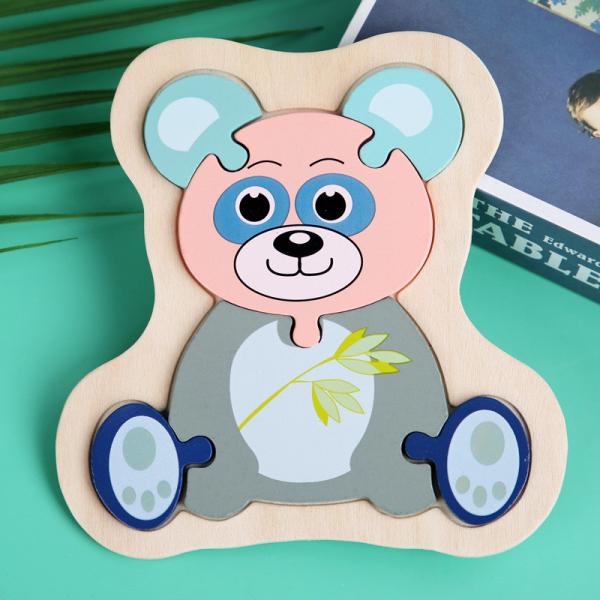 Macaron 3D Wooden Block Puzzle Toys Wooden Animal Blocks