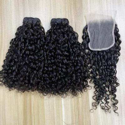 Grátis Bouncy Curl Vietnamese Pacotes de cabelo humano não processados Pissy Curls Hair Pacotes de cabelo duplo