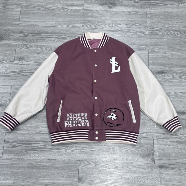 Casual Varsity Jersey Baseball Jacket Oem Custom Chenille Embroidery Logo Outdoors Letterman Loose Leather Jackets for Mens