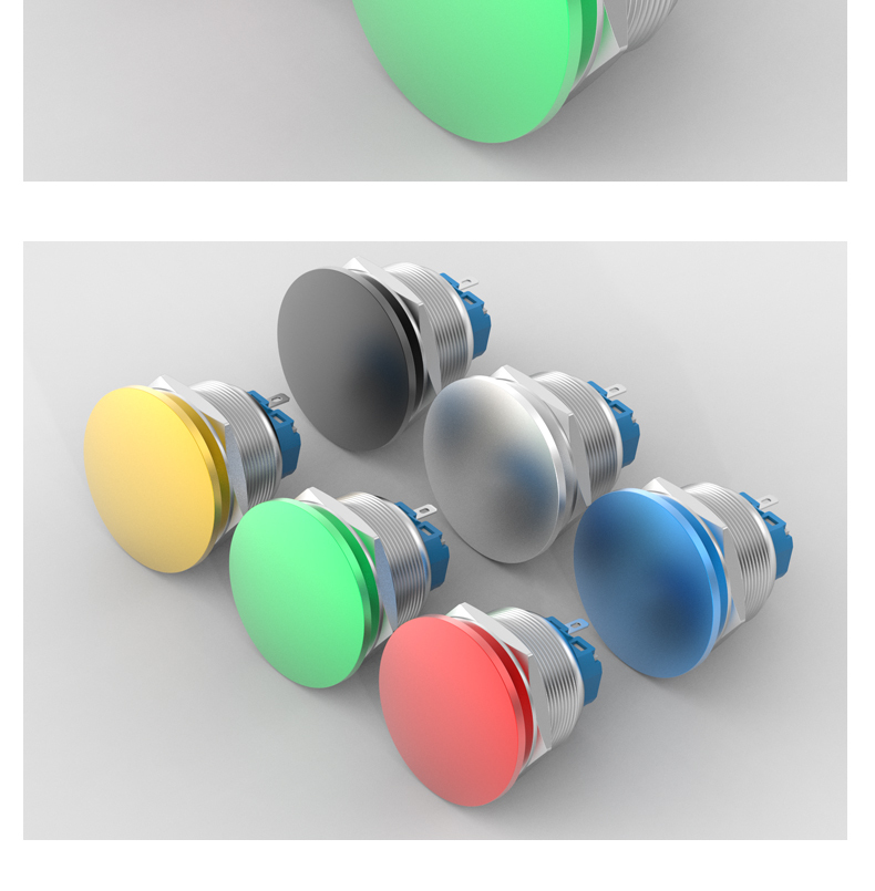 Metal mushroom head self-reset button 30mm power start switch momentary rebound reset self-lock button waterproof