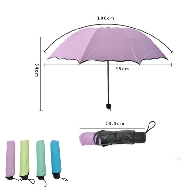Agile Supply Chain Windproof UV Block 3Fold Compact Umbrella Customized Logo Printed