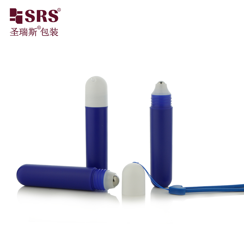RPPG 25ML Portable Injection Custom Color Blue Plastic Roll On Bottle With Rope For Anti-Itch Liquid