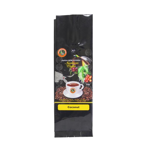 Glossy Surface Mylar Side Gusset Plastic Coffee Bean Bag Pouch With Valve