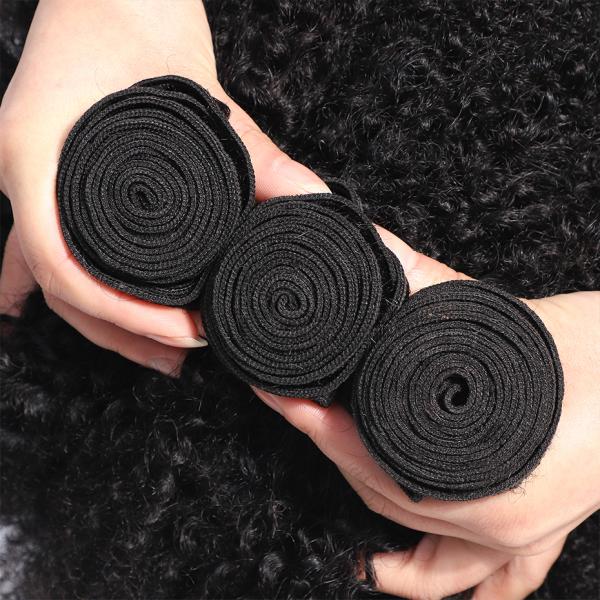 100% Brazilian Human Virgin Hair For Black Women / Afro Kinky Curly Bundles