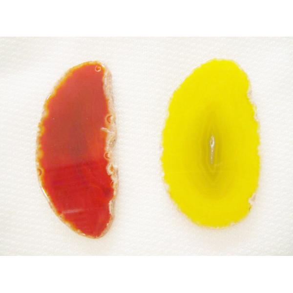 Decorative Red / Yellow Slice Druzy Agate Jewelry For Pendant Making 50-70mm