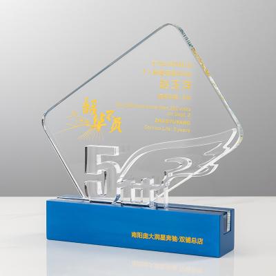 Clear Acrylic Award Lucite Plaque Awards For Business Anniversary Recognition