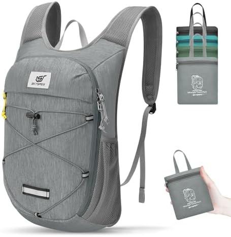SKYSPER Foldable Hiking Backpack - 10L Small Lightweight Daypack Breathable Travel Backpacks for Men Women