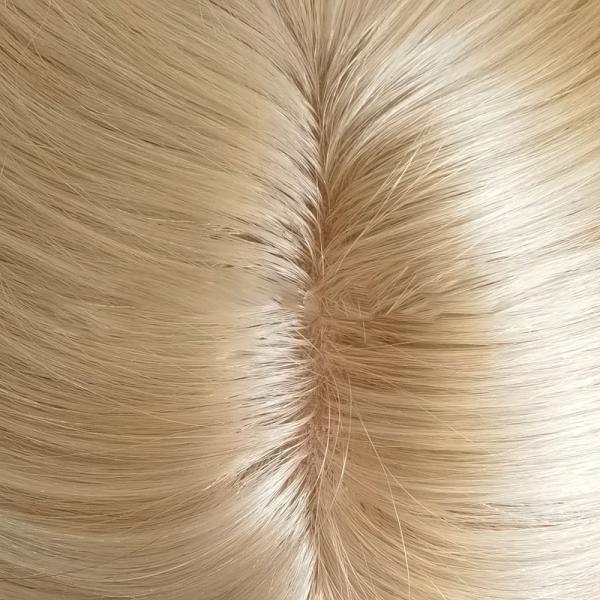 High Density European Free Part Silk Top Base 1B Real Remy Raw Hair Toupee Wig Pieces Toppers for Women