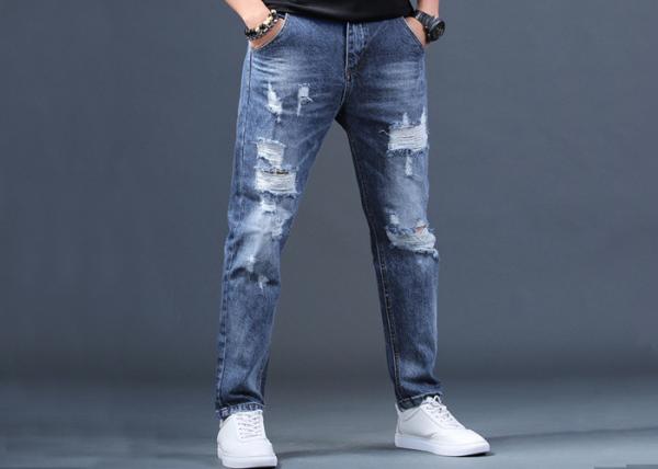 28-40 Size Ripped Skinny Mens Casual Jeans Strech Denim 100% Cotton Pants