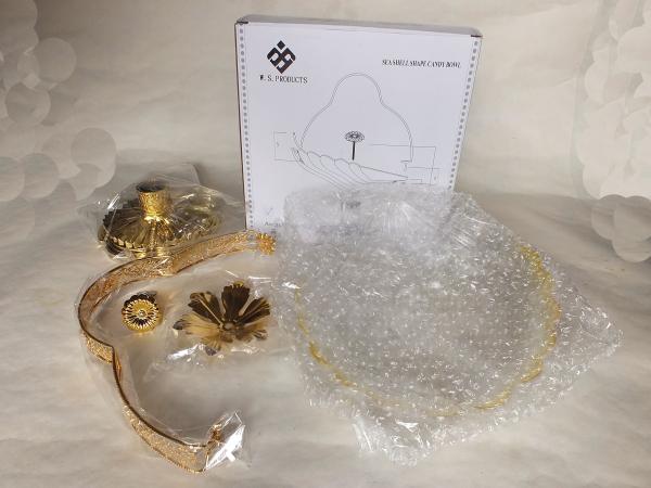 Sea shell shape candy bowl w/classic stand & elegant  (19)