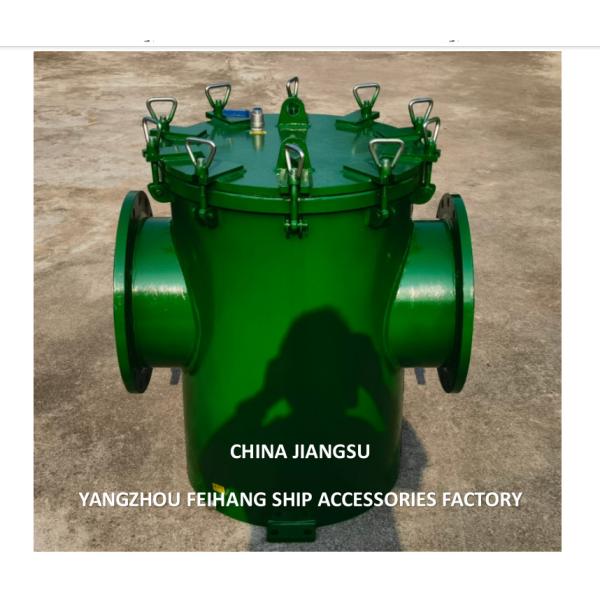 FH-AS300 CBM1061-81 Corps de filtre Simplex pour eau de mer en acier au carbone galvanisé, Cartouche filtrante en acier inoxydable, Maille de 5 mm