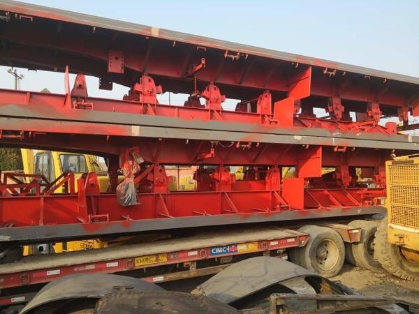 40ft 3 Axle Sea Container Trailer , Used Semi Flatbed Trailers Steel Material