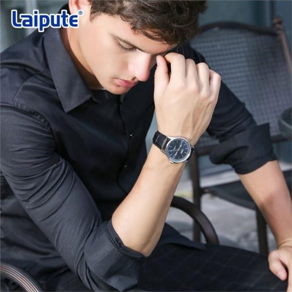 Pantone Colors Mens Chronograph Watches Leather Strap Calendar Watch