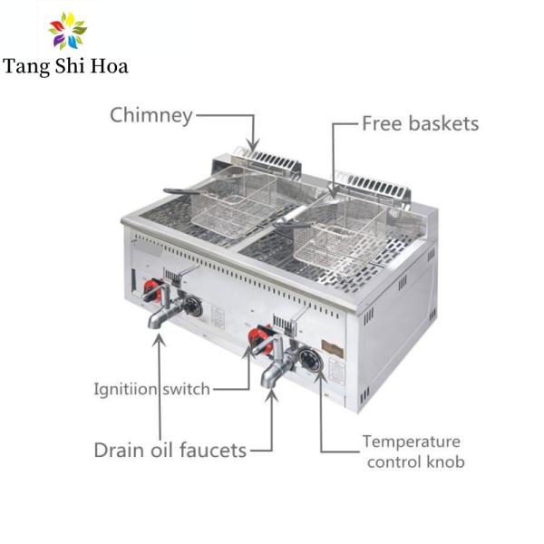 Нержавеющая сталь картофеля фри машины Fryer газа Countertop французская