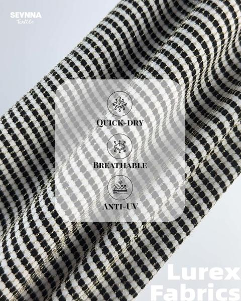 82% Recycled Nylon 5% Lurex 13% Spandex Swim Textured Fabrics Alternatives with High Chlorine Resistance