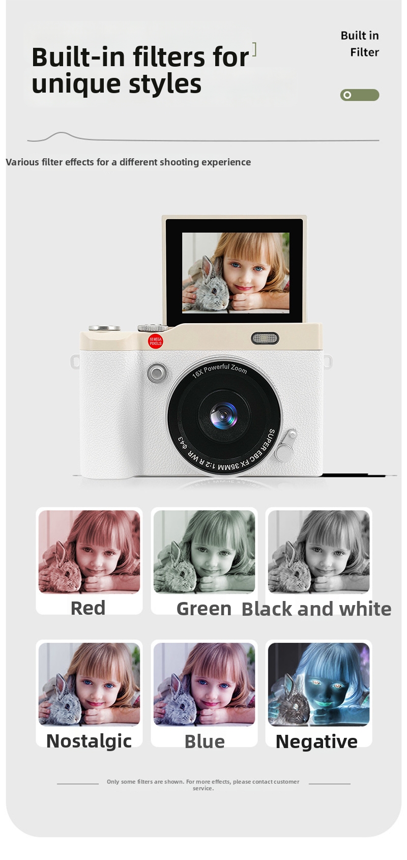 DLC  Digital Camera 64MP 4K Video Camera with 180° Flip Screen 16X Zoom WiFi Vlogging Camera for Students Beginners