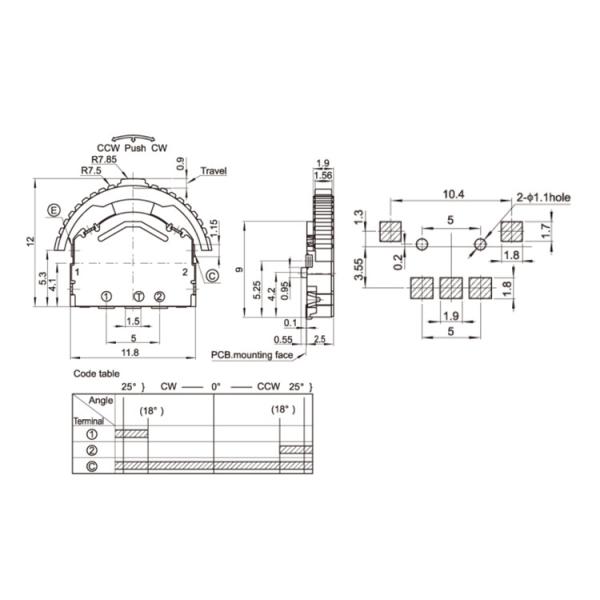 PCB Micro Push Switch Lever And Push Operation Type With Center Push Tactile Switch