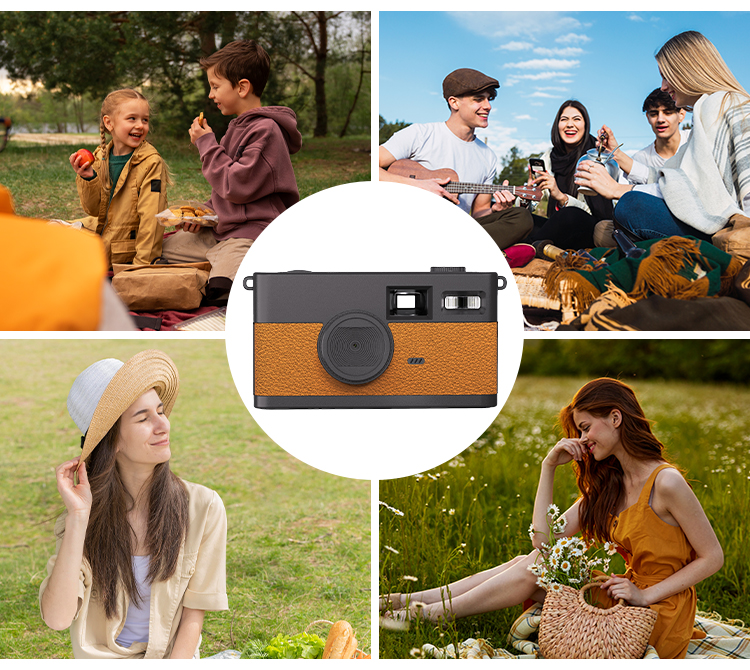 Retro Easy to Use Screenless CMOS Digital Camera 8MP Photo 8 Mode Filters with LED Flash for Camping Party Photography As Gifts