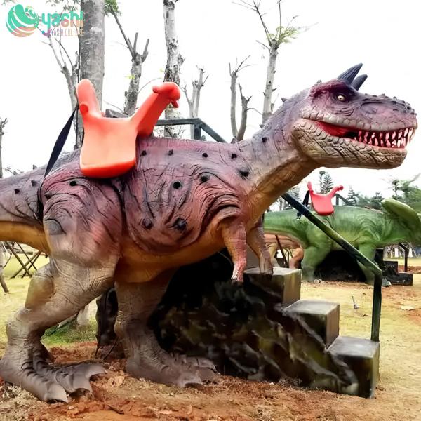 Outdoor Silicone Rideable Dinosaur Interactive In Shopping Mall Park