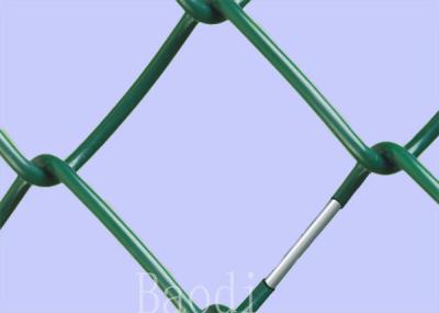 PVC Coated Chain Link Fence Fabric Screen With Round Post / Firm Structure
