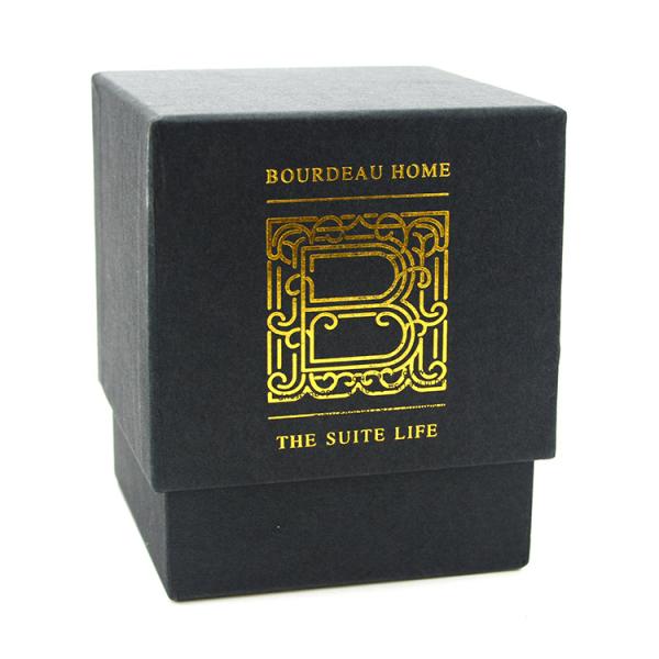 Matt Black Promotional Cosmetic Paper Boxes With Golden Hot Stamping