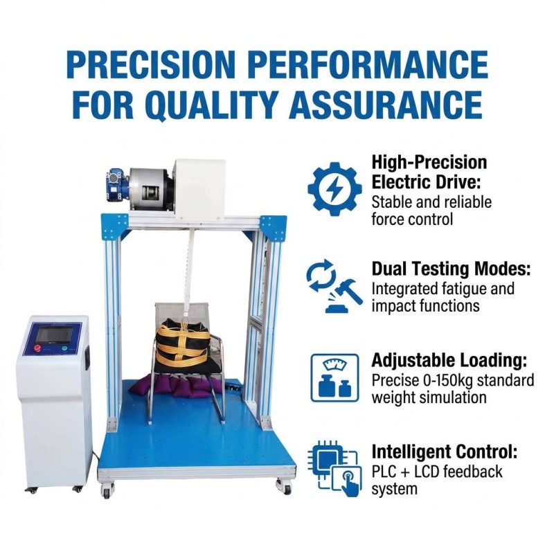 Swivel Leather Mesh Chair Seat Cushion Impact Fatigue Testing Machine Simulate Human Sitting Pounding Load