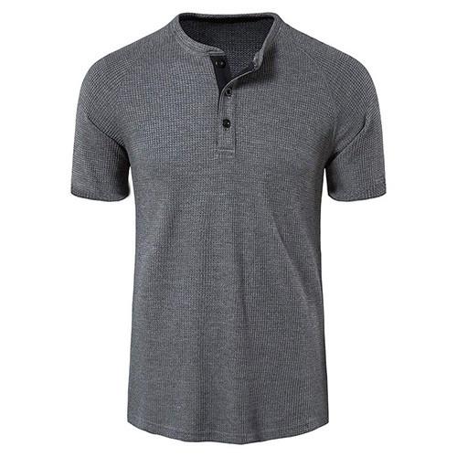 Summer New Cotton Loose Round Neck Men's Short Sleeve Solid T-Shirt