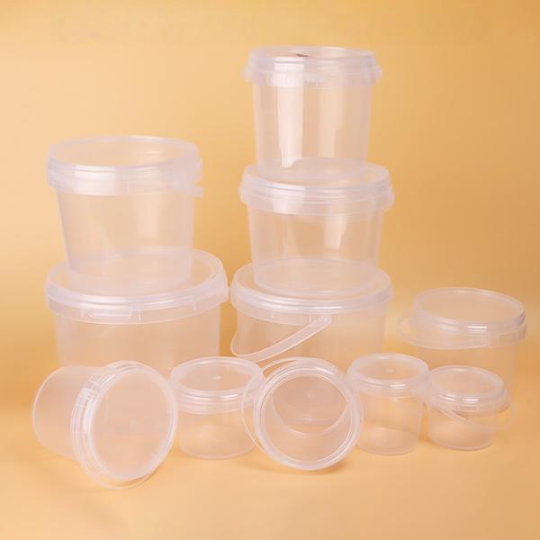 Wholesale Round 0.5-5 Liter Plastic Jerry Can Customizable Colors In Food Grade Clear Plastic Pail For Car Wash Eco-Friendly 1L Custom logo Disposable PP Juice Cup Clear Fruit Juice Cups Bucket