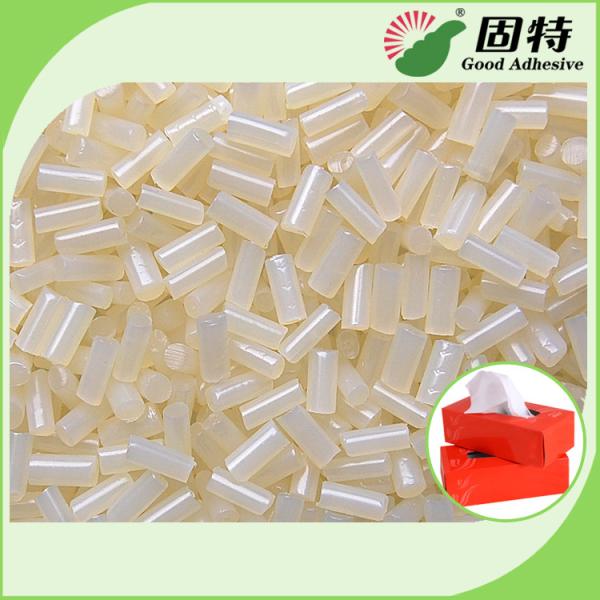 O derretimento quente amarelado granula o esparadrapo quente baseado EVA do derretimento para a selagem de caixas do lenço de papel da cartonagem do tecido boa como Henkel