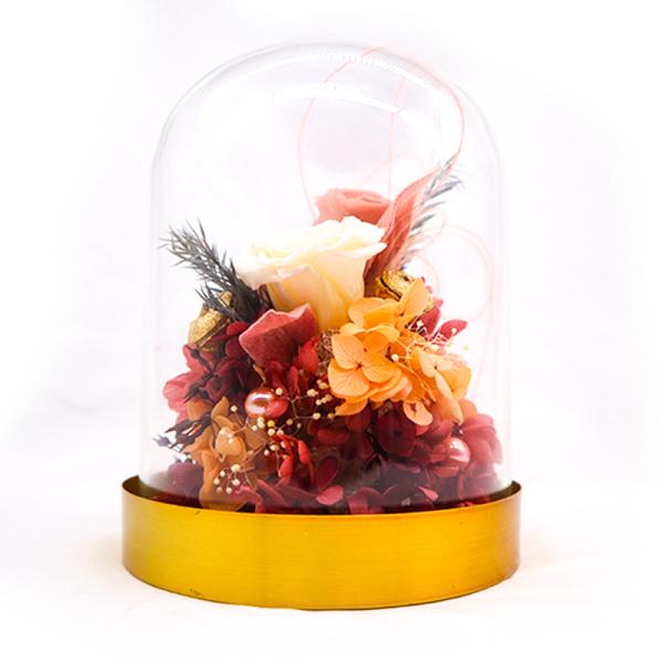 Customized Everlasting Rose In Glass , Valentine'S Day Preserved Roses In Glass