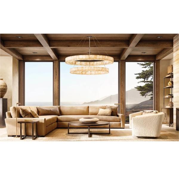 Modern Wood Top Round Coffee Table 300mm With Stainless Steel Material