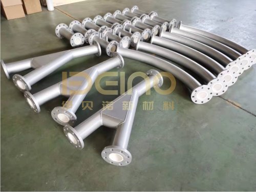 ISO Ceramic Sleeve Lined Pipe Tee Corundum Ceramic Used In Metallurgy Ceramic Lined Tee Pipe