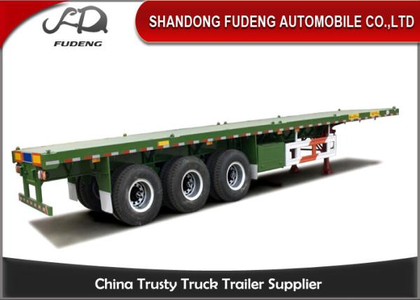 Tri-axle flatbed container semi trailer 40 ton truck trailer use on port