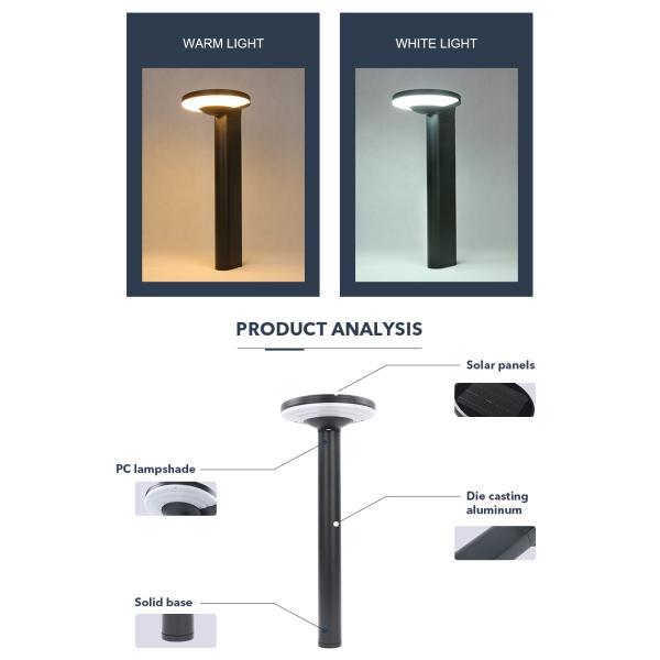 Украшенный садом солнечный автомобиль лампы двора на длинном последнем до 12hours