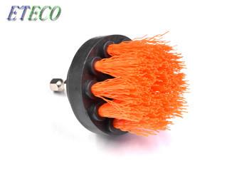 5 Inch Orange Rotary Nylon Brush For Drill , Floor Cleaning Shower Drill Brush