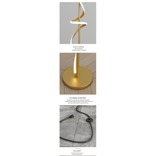 LED Minimalist Creative Wave Line Corner Lamp Fashion Spiral Floor Lamp For Home Hotel Office Living Room