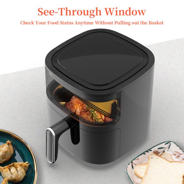 Friture à air tactile numérique en acier inoxydable de 5L Foyer Petit Smart Square Friture à air électrique saine pour le ménage