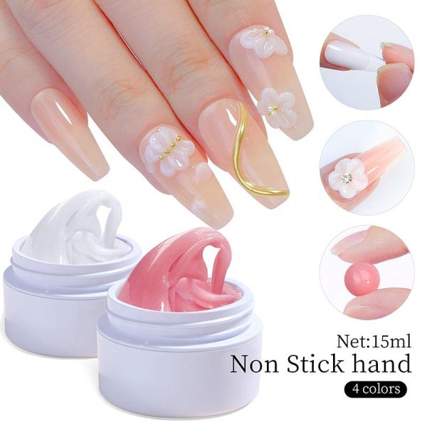 Custom 15g OEM Manicure Private Label LED UV Fast Cure Non Stick Hand Nail Art Building Crystal Jelly Gel for Nail Extension