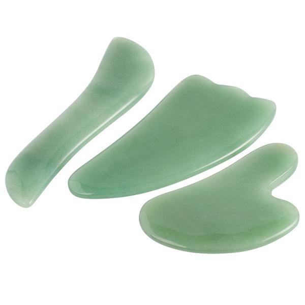 Placa de Aventurine Jade Face Scraper Therapy Tablets Gua Sha dos artesanatos para a cara