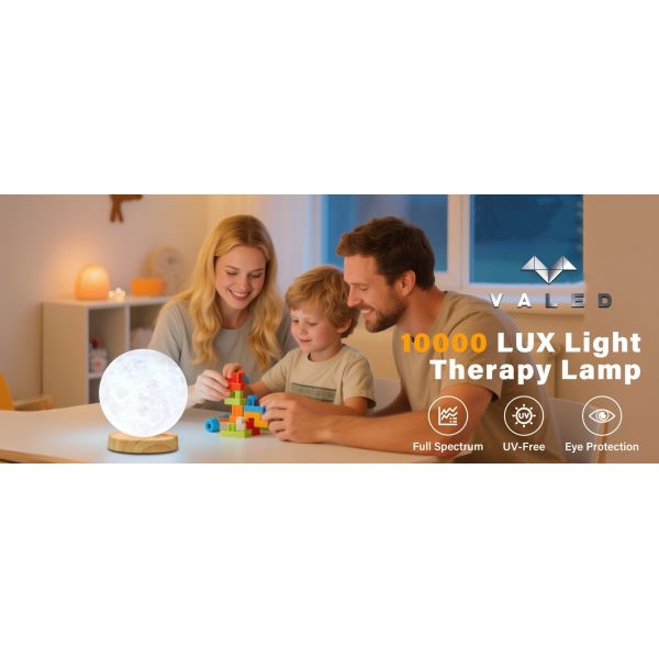 10000 Lux Daylight Therapy Lamp 6000K Table Moon Lamp Customizable