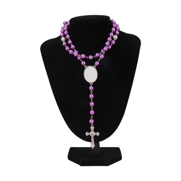 DIY Photo Insert Sublimation Rosary Beads Necklace Custom Rosary Necklace