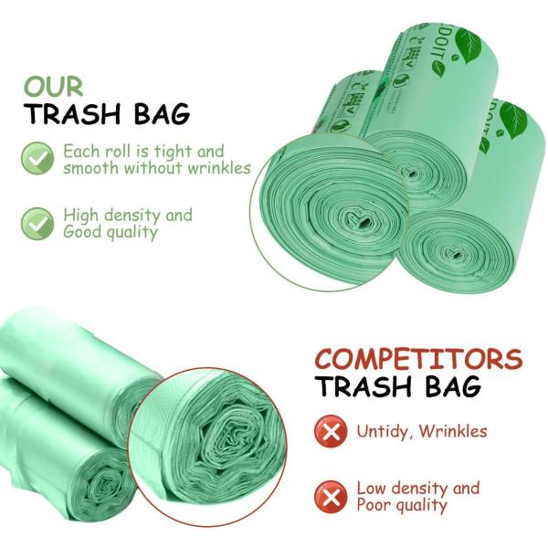 Biodegradable Plastic Pet Trash Bag, PBAT Compostable Bag in rolls, Compostable t-shirt bag, degradable bag manufacturer