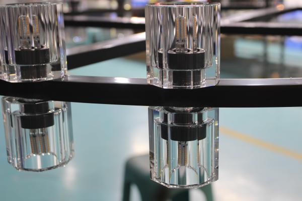 Luxo grande ouro retangular LED candelabro decoração moderna quarto de cristal pendurado para quarto sala de estar