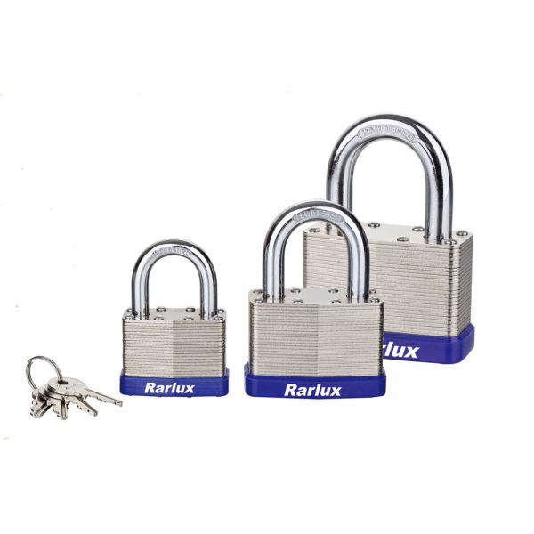 Steel Laminated Keyed Padlock with 2 Brass Keys Heavy Duty Weatherproof Outdoor Use Custom Logo